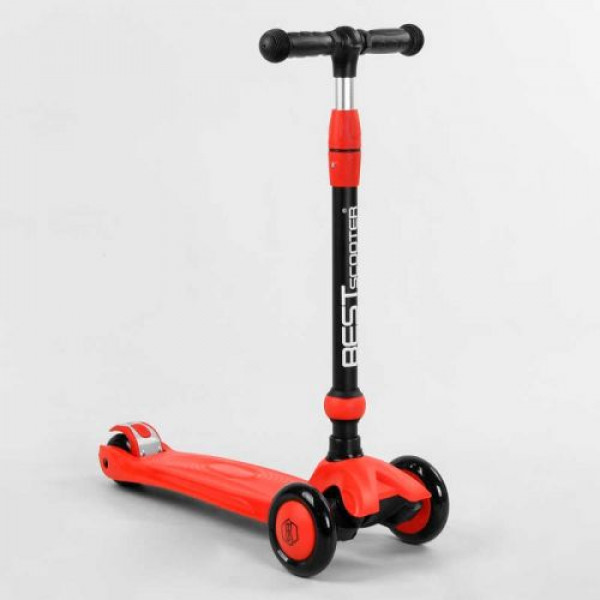 Самокат-велобіг 3в1 триколісний BS-71899 (4) Best Scooter, 3 колеса PU зі світлом, сидіння, амортизатори, батьківська ручка