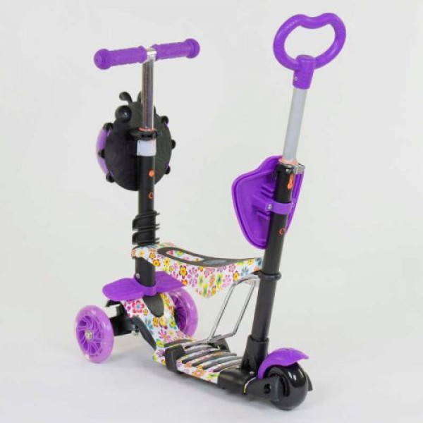 Самокат 5в1 97240 (1) Best Scooter, АБСТРАКЦІЯ, PU колеса, ПІДСВІЧУВАННЯ КОЛІС, в коробці