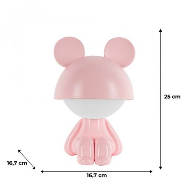 Світильник-нічник LED з акумулятором Cute Mouse, рожевий
