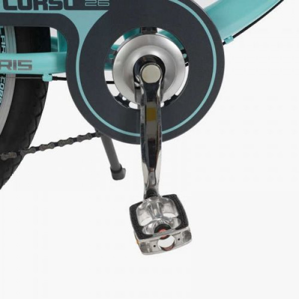 Велосипед міський Corso «Polaris» 26`` PS-63909 + КОШИК сталева рама 16.5``, Shimano 7 швидкостей, корзина, багажник