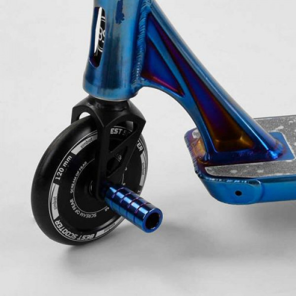 Самокат трюковый "Best Scooter SIMBIOTE" (HIC-система, ПЕГИ, алюминиевый диск и дека, колёса 120мм PU, ширина руля - 57 см)
