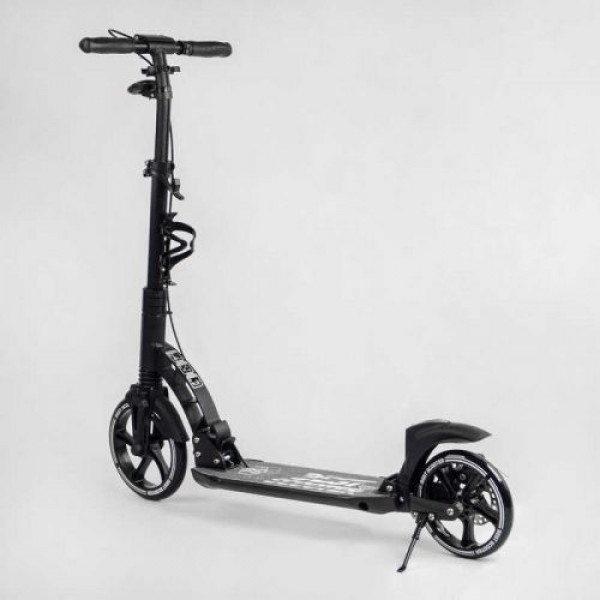 Самокат двоколісний "Best Scooter" (ФАРА, переднє колесо PU 230 мм, заднє колесо 200 мм, 2 амортизатори, дискове гальмо, затискач керма)