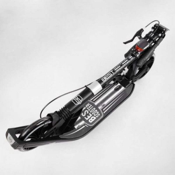 Самокат двоколісний "Best Scooter" (ФАРА, колеса PU 200мм, 2 амортизатори, затискач керма, ручне гальмо, в коробці)