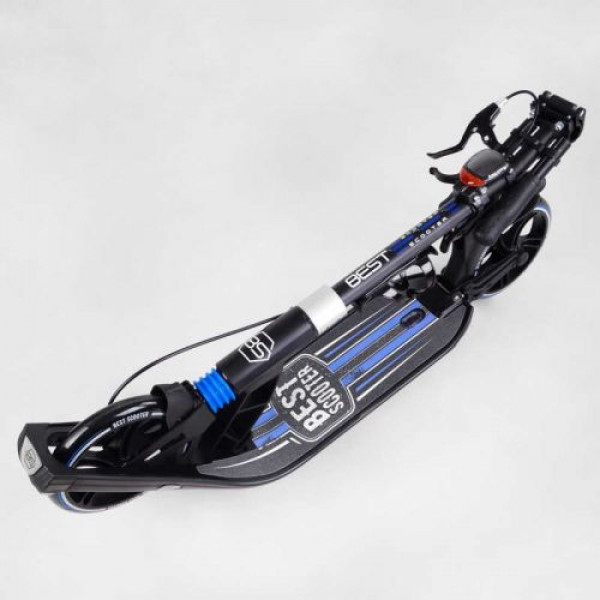 Самокат двоколісний "Best Scooter" (ФАРА, колеса PU 200мм, 2 амортизатори, затискач керма, ручне гальмо, в коробці)