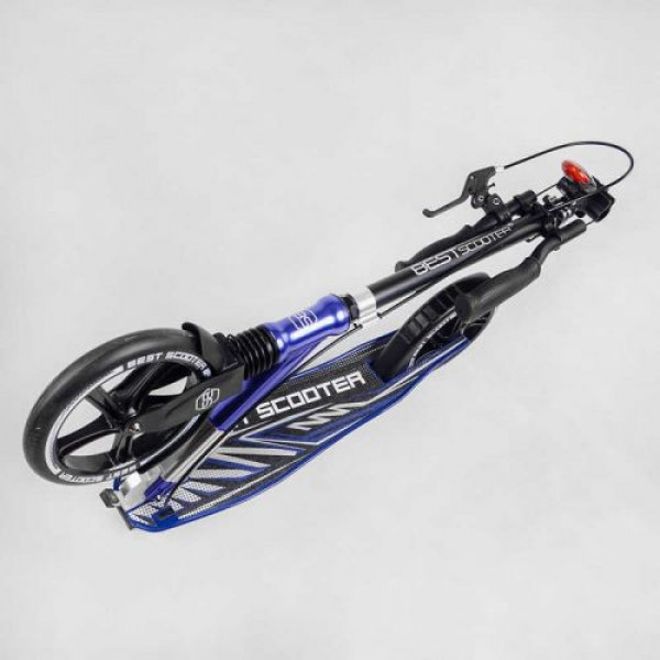 Самокат алюмінієвий "Best Scooter" (колеса PU, ФАРА, затискач керма, d передніх коліс - 230мм, d задніх коліс 200мм, 1 амортизатор передній)