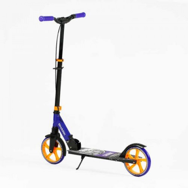 Самокат двоколісний "Best Scooter SHARK" (з ручним гальмом, затискач керма, колеса PU - 20 см, 1 амортизатор, в коробці)