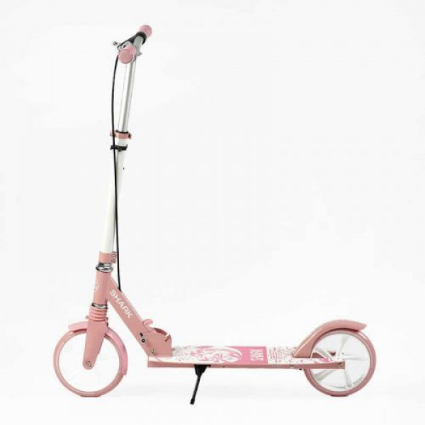Самокат двоколісний "Best Scooter SHARK" (з ручним гальмом, затискач керма, колеса PU - 20 см, 1 амортизатор, в коробці)