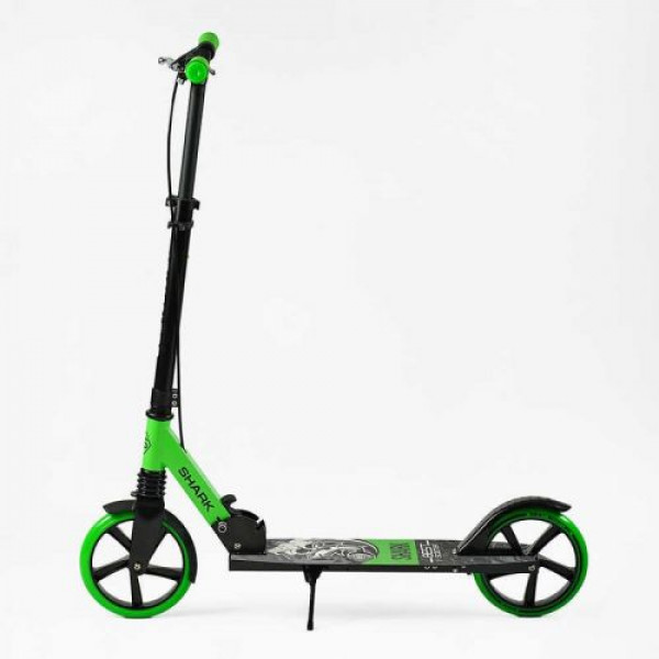 Самокат двоколісний "Best Scooter SHARK" (з ручним гальмом, затискач керма, колеса PU - 20 см, 1 амортизатор, в коробці)
