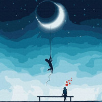 Картина за номерами "Для тебе - місяць з неба" ★★★