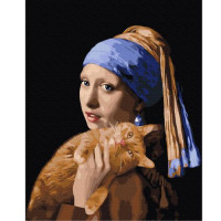 Картина за номерами "Дівчина з рудим котом" ★★★★
