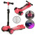 Самокат триколісний "Best Scooter", світло, дим (рожевий)