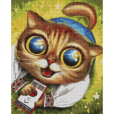 Алмазна мозаїка "Котик з ППО" ★★★, 40х50 см