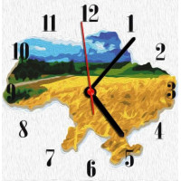 Годинник-картина за номерами "Україна", 30х30 см