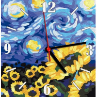 Годинник-картина за номерами "Зоряна ніч", 30х30 см