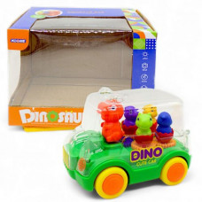 Музична машинка на батарейках "Dino Car", зелена