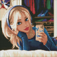 Алмазна мозаїка без підрамника "Улюблене селфі" 40х40 см