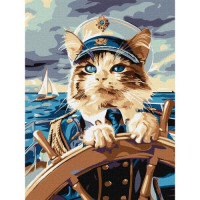 Картина по номерах "Котячий адмірал" 30х40  см