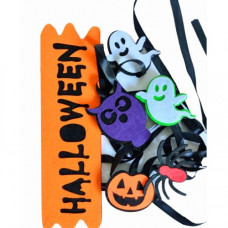 Гірлянда з фетру "Happy Halloween", зі стрічками