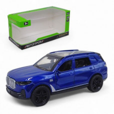 Машинка металева позашляховик BMW, двері, інерція, синя