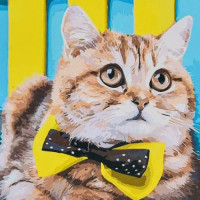 Алмазна мозаїка "Кіт у святковому настрої" 30х30 см