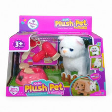 Улюбленець “Котик Plush Pet” на батарейках, звук, рух лапками, головою і хвостиком, мисочка, фен, гребінець, кісточка, в коробці  (вид 1)