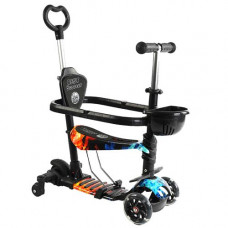 Самокат 5в1 "Best Scooter", (з доп. колесами, захисний бампер, PU колеса зі світлом, в коробці)