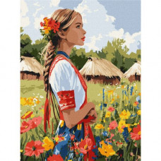 Картина за номерами "Гарна українка" 30х40 см