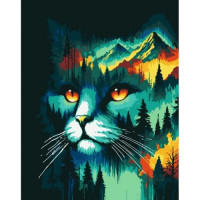 Картина за номерами з фарбами металік "Котовий ліс" 40x50 см