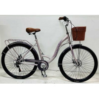 Велосипед міський Corso «Liberty» 28’’ дюймів LR-28833 + КОШИK, сталева рама 20``, Shimano 7 швидкостей, корзина, багажник