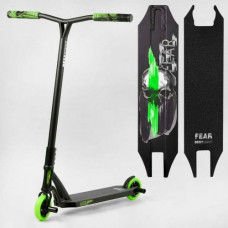 Самокат трюковий "Best Scooter" FEAR, SCS-система, ПЕГИ, алюмінієвий диск та дека, колеса PU, d=115 мм, ширина керма 58 см