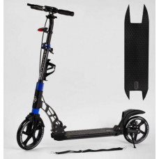 Самокат двоколісний "Best Scooter" гумовий килимок, ФАРА, переднє колесо PU 230 мм, заднє колесо 200 мм, 2 амортизатори, дискове гальмо