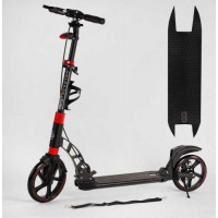 Самокат двоколісний "Best Scooter" гумовий килимок, ФАРА, переднє колесо PU 230 мм, заднє колесо 200 мм, 2 амортизатори, дискове гальмо