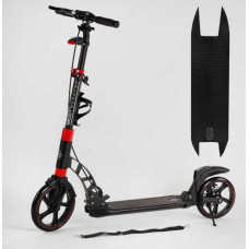 Самокат двоколісний "Best Scooter" гумовий килимок, ФАРА, переднє колесо PU 230 мм, заднє колесо 200 мм, 2 амортизатори, дискове гальмо