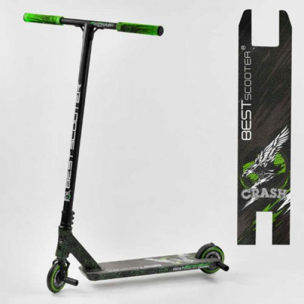 Самокат трюковий "Best Scooter. CRASH" (HIC-система, ПЕГІ, алюмінієвий диск і дека, колеса 110 мм PU, ширина керма - 57 см, в коробці)
