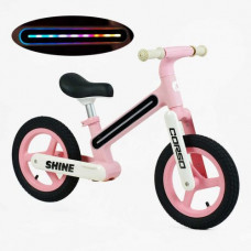 Велобіг «Corso Shine» нейлонова рама зі світлом, нейлонова вилка, надувні колеса 12’’, в коробці
