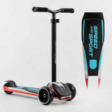 Самокат триколісний "Best Scooter. MAXI" (знімне алюмінієве кермо, передні колеса PU 120х45мм, задні 80x50мм, зі світлом, в коробці)