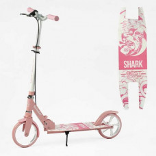 Самокат двоколісний "Best Scooter SHARK" (з ручним гальмом, затискач керма, колеса PU - 20 см, 1 амортизатор, в коробці)