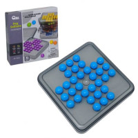 Логічна гра "Peg Solitaire - Солітер з кілочками", 32 кульки (блакитний)