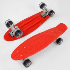 Скейт Пенні борд "Best Board", червоний, дошка = 55см, колеса PU зі світлом, діаметр 6 см