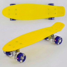 Пенні борд "Best Board", ЖОВТИЙ, дошка = 55см, колеса PU зі світлом, діаметр 6 см