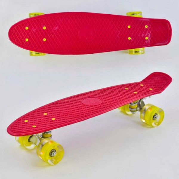 Пенні борд "Best Board", ЧЕРВОНИЙ, дошка = 55см, колеса PU зі світлом, діаметр 6 см