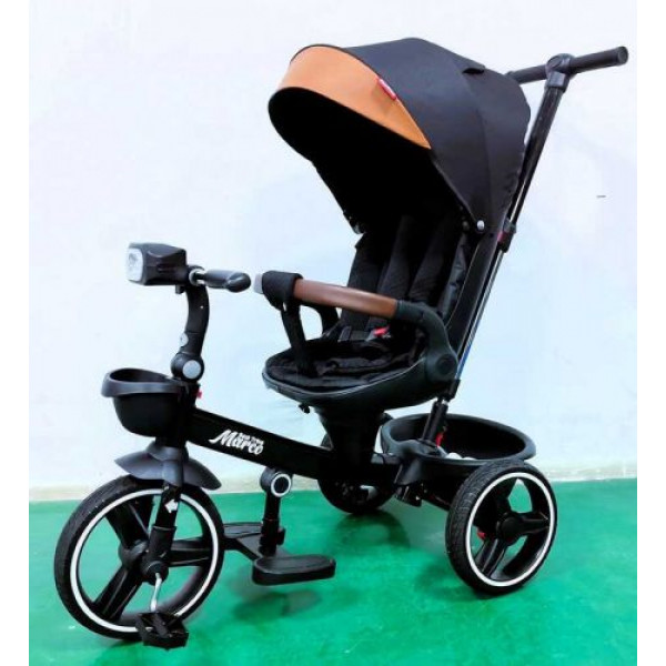 Велосипед 9155 BestTrike Marco (1) поворотне сидіння, складне кермо, колеса з прогумованим PU, кошик, телескопічна ручка, фара музична