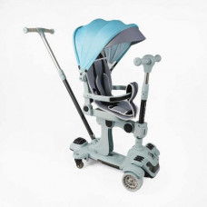 Самокат 5в1 Skyper (4) колеса PU125х40мм зі світлом, з капюшоном, поворотне сидіння, з ДОП. КОЛЕСАМИ, захисний бампер, в коробці