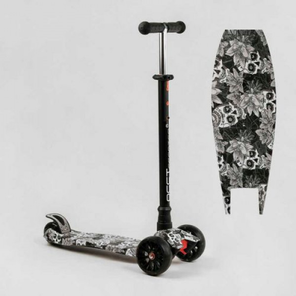 Самокат триколісний “Best Scooter” (кермо знімне, колеса PU зі світлом, переднє 130х25 мм, задні здвоєні 80х45 мм, в коробці)