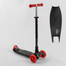 Самокат "Best Scooter" пластмасовий, 4 колеса PU, СВІТЛО, трубка керма алюмінієва, d = 12 см, в коробці