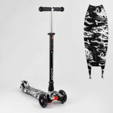 Самокат "Best Scooter" колеса PU, СВІТЛО, трубка керма алюмінієва, d передніх коліс = 12 см, d задніх коліс = 8 см, в коробці