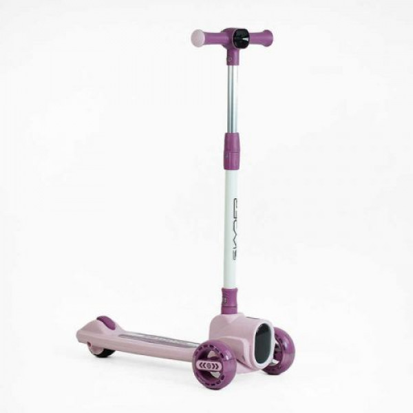 Самокат триколісний Skyper FG-01350 (6) колеса PU 125х47мм зі світлом, УКР. ОЗВУЧУВАННЯ та підсвічування платформи, кермо складне, в коробці