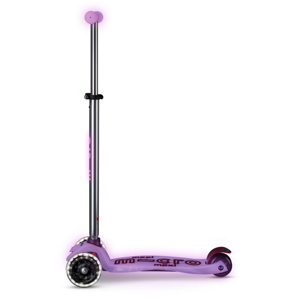 Самокат Micro серії Maxi Deluxe Glow LED – Сяйнисто-пурпуровий
