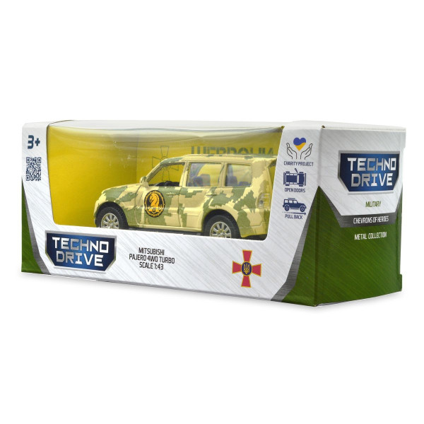 Машинка металева із серії "Шеврони Героїв" - Mitsubishi Pajero 4WD Turbo  - "47 ОМБр"