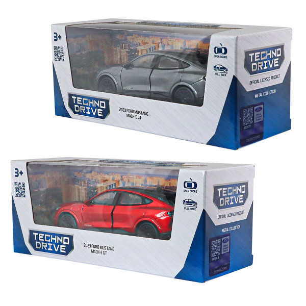 Автомодель - Ford Mustang Mach-E GT 2023 (червоний, сріблясто-сірий)